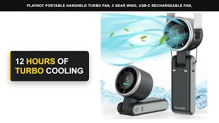 PlayHot Portable Handheld Turbo Fan, 5 Gear Wind, USB-C Rechargeable Fan, Up to 12 Working