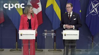 Canadian and Swedish foreign ministers speak with reporters in Stockholm – May 29, 2024