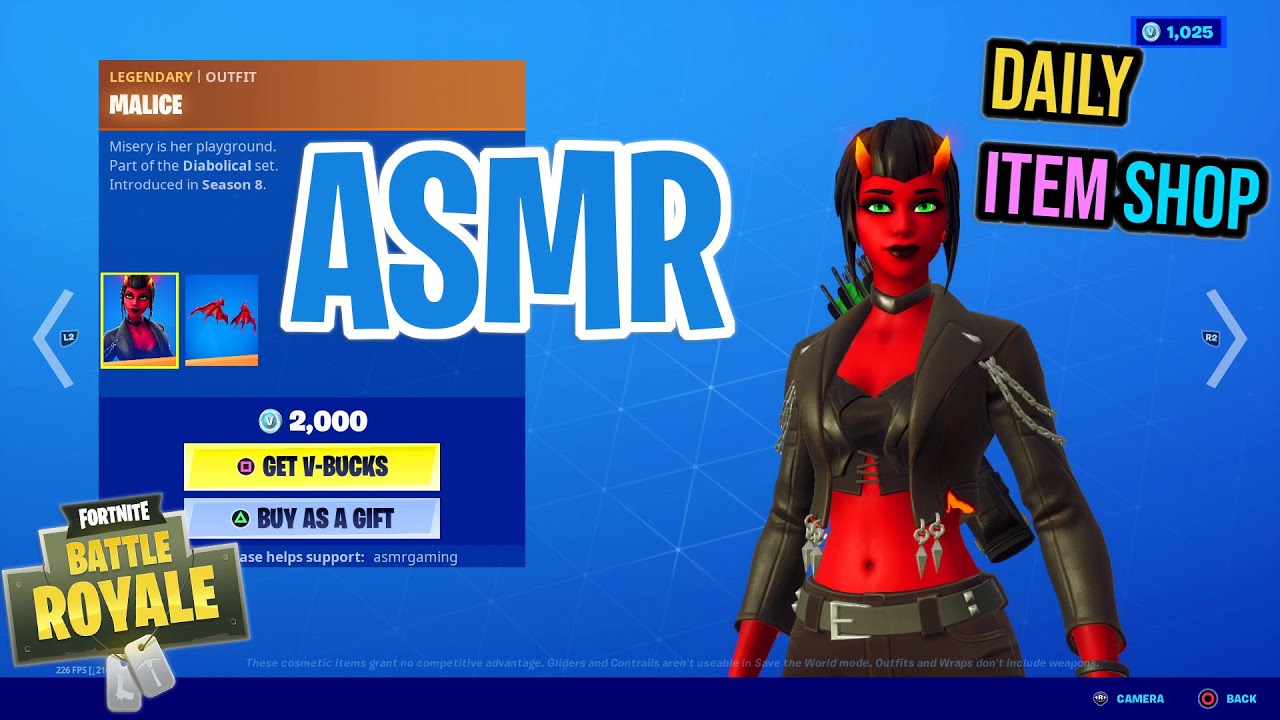 ASMR | Fortnite Malice Skin Is Back! Daily Item Shop Update 🎮🎧 Relaxing Whispering 😴💤