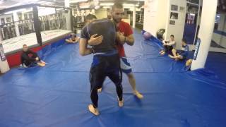 Clinch Takedown - Turning the Corner from Over Under Position - Firas Zahabi