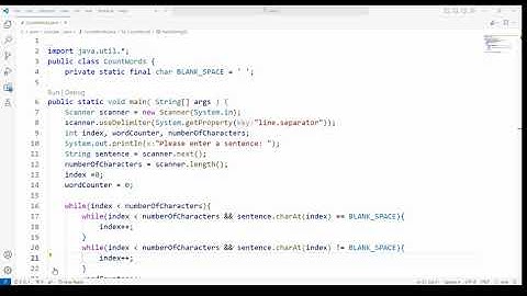 JAVA Program to count the number of words in a sentence