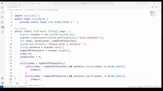 JAVA Program to count the number of words in a sentence