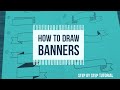 How to draw Banners | How to draw banners step by step tutorial | How to draw ribbon banners easy |