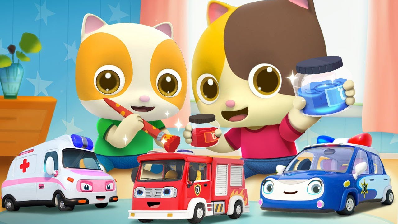 لنلون سيارات الألعاب | اغاني الالوان | سيارة الاسعاف وسيارة الشرطة | بيبي باص | BabyBus Arabic