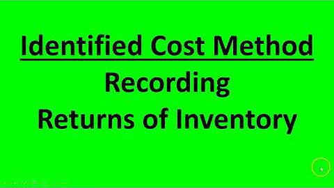 Identified Cost Method: Recording Returns of Inventory (Sales Returns, Purchase Returns)