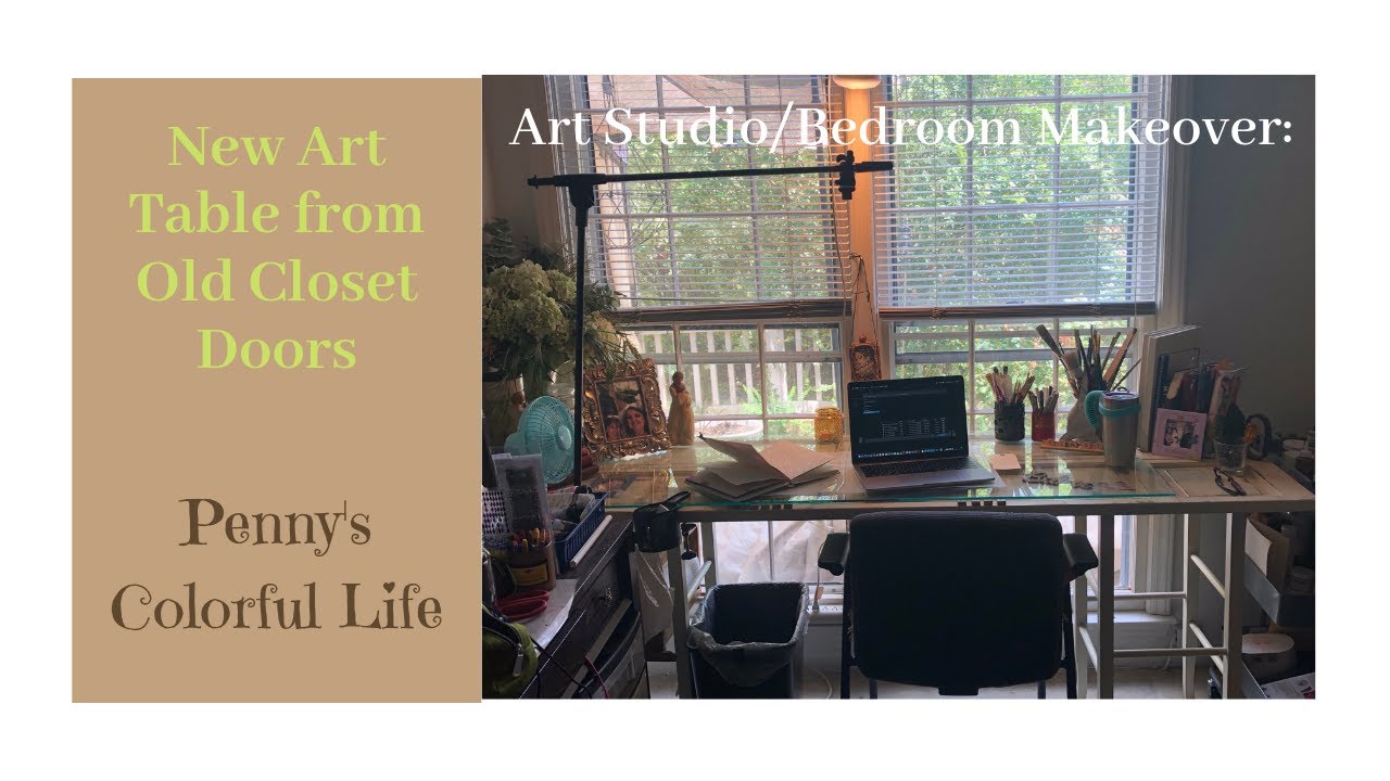 New Art Table From Old Closet Doors Youtube