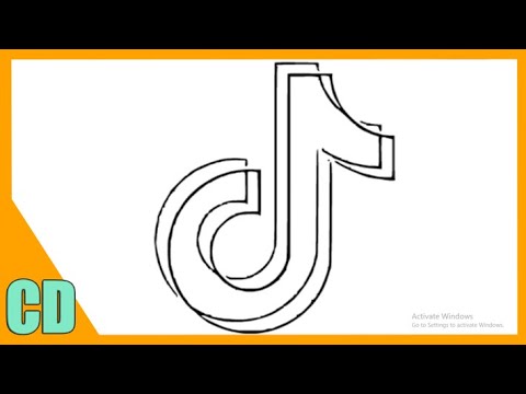 HOW TO DRAW TIKTOK LOGO - YouTube