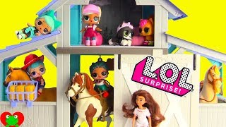 lol surprise dolls get ponies visits spirit riding free barn ranch