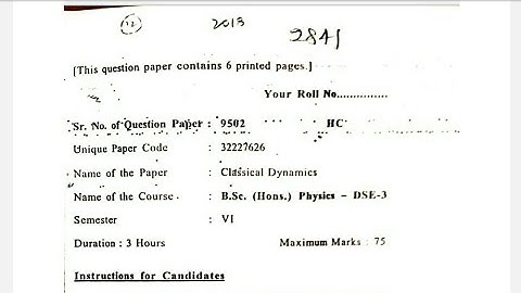 (DSE) Classical Dynamics, Paper - 1 | Classical Dynamics | Semester - 6 | B.Sc.(H) Physics #2018, DU