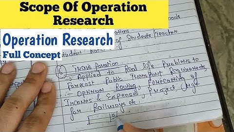 Scope Of Operation Research | Operation Research | Bcom/Mcom