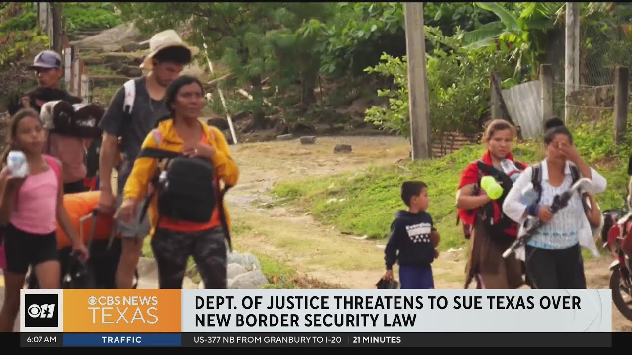 DOJ threatens to sue Texas over new border law - YouTube