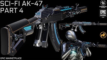 PART 4 |  Modeling Sci-Fi AK-47 |  MODO | HARD SURFACE +  MESH FUSION