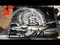 Pirate Ship Spray Paint Art Tutorial For Beginner by Porfirio Jimenez