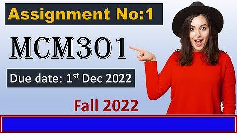 MCM301 Assignment no1 Solution Fall 2022