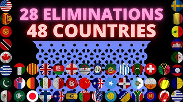 28 eliminations & 48 countries and regions marble race in Algodoo | Marble Factory