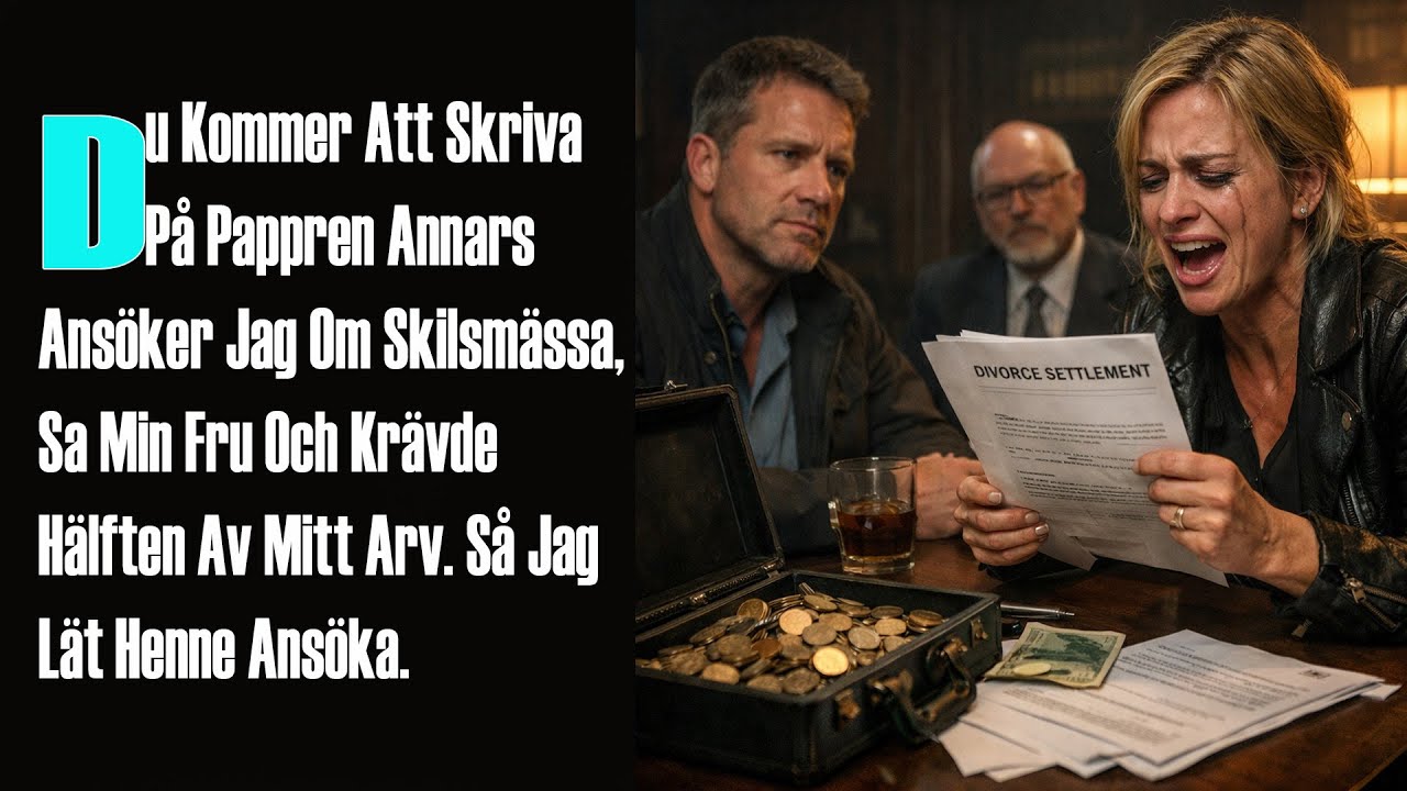 Du Kommer Att Skriva På Pappren Annars Ansöker Jag Om Skilsmässa, Sa Min Fru Och Krävde Hälften...