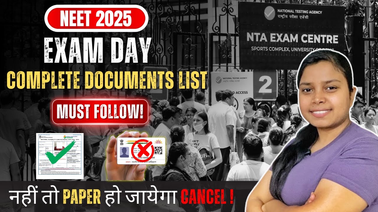 NEET Exam Day Checklist 2025 | Documents & Items You MUST Carry 😱 #neet ...