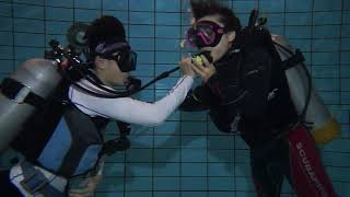 Scuba Diving skill practice - air sharing