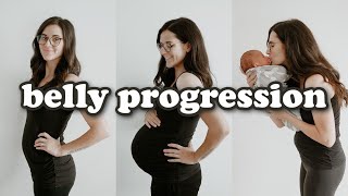 PREGNANT BELLY PROGRESSION | Week by Week Transformation