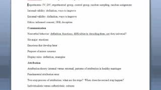 Social Psychology: Review for Exam 1