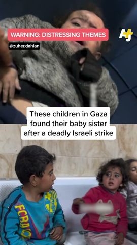 Siblings reunite with baby sister after a deadly airstrike in Gaza