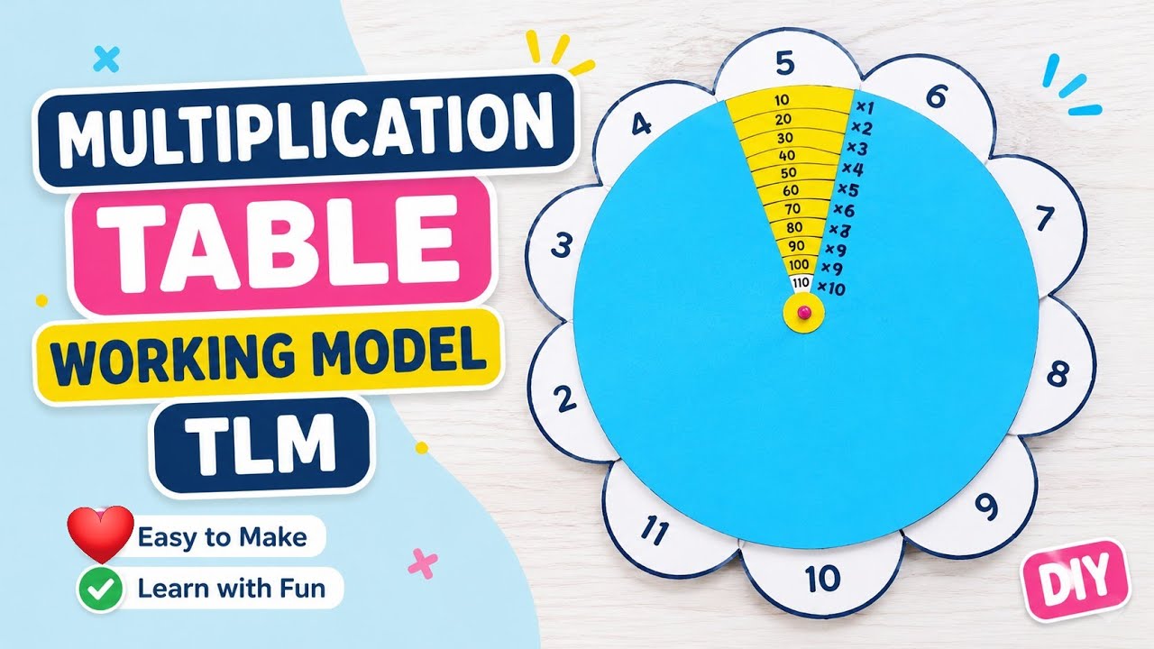 Multiplication Table Wheel | Easy Maths Project | Learn Tables 1 to 10 ...