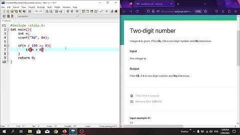 "Two-digit number" in C programming language. #Eolymp problem 8874 .