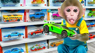 Singe Toko achète des Monster Trucks et répare une voiture Lego avec ses amis