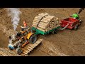 Broken Bamboo Bridge to Strong Mud Bridge | DIY Mini Tractor Project |