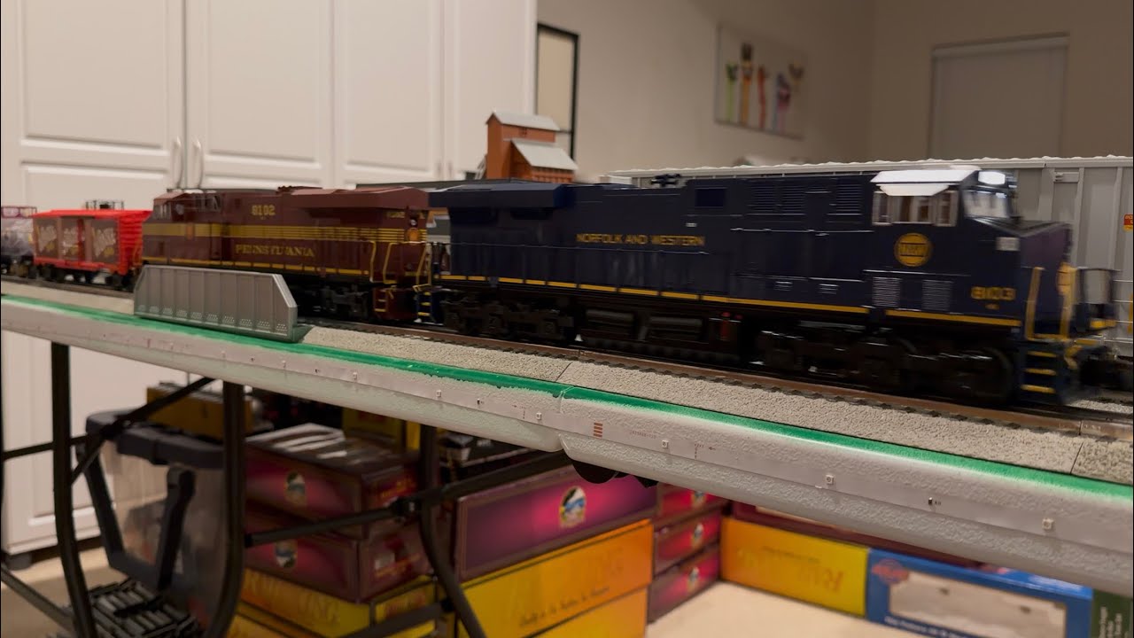 Lash Up with Model O Scale MTH 8103 leading and 8102 trailing on the layout 