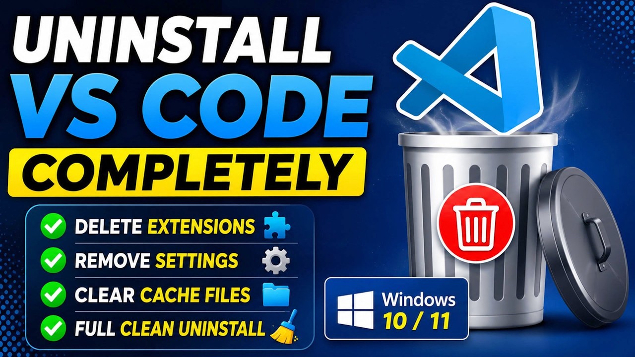 How to delete vs code completely in Windows 10/11 PC or Laptop | Remove ...