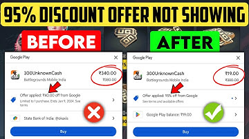 ₹19 Offer Not Showing [Fixed✅] How To Redeem Google Play 95% discount offer not showing in BGMI
