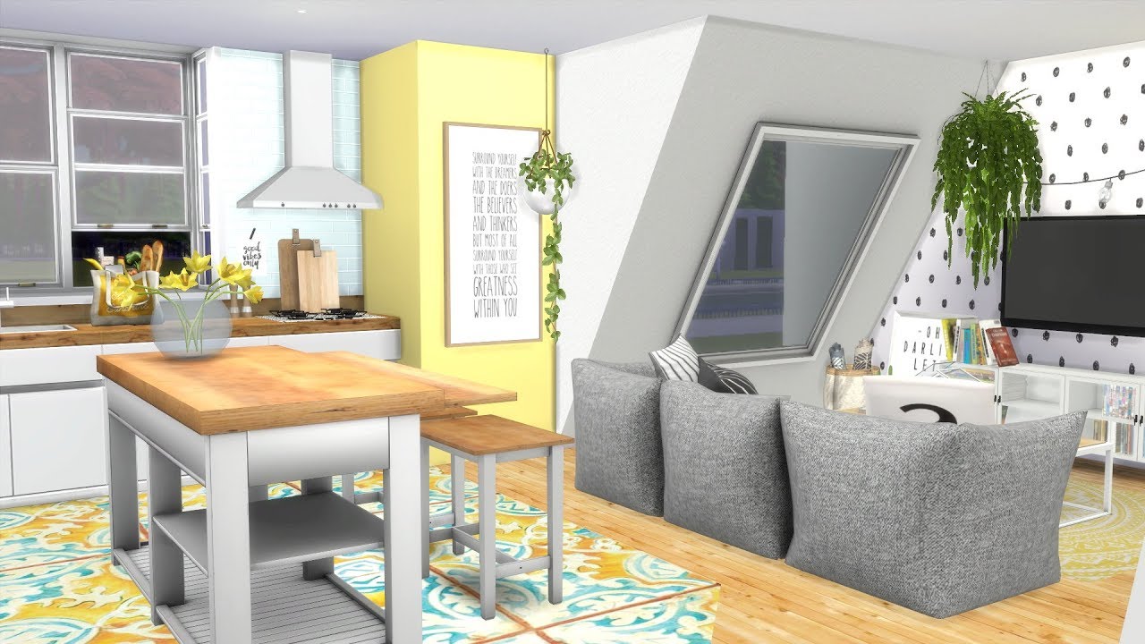 The Sims 4 Speed Build // TUMBLR OPEN PLAN APARTMENT YouTube
