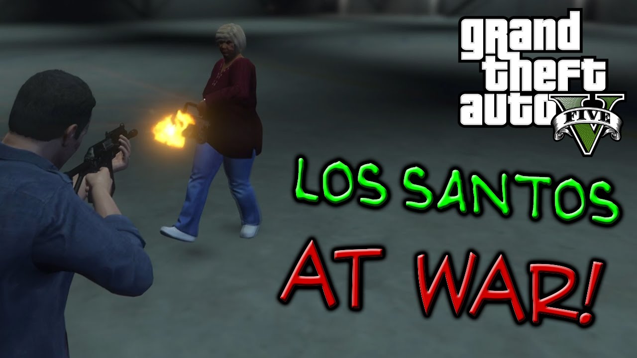 GTA V PC - LOS SANTOS AT WAR! (Pedestrian Riot/Mayhem Mod)