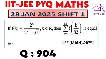 If f(x) = 2^x/(2^x+√2)  ,x∈R, then  ∑ f(k/82) k ∈ to (k=1, 81) #iitjee2025 #iitjee #mathstricks