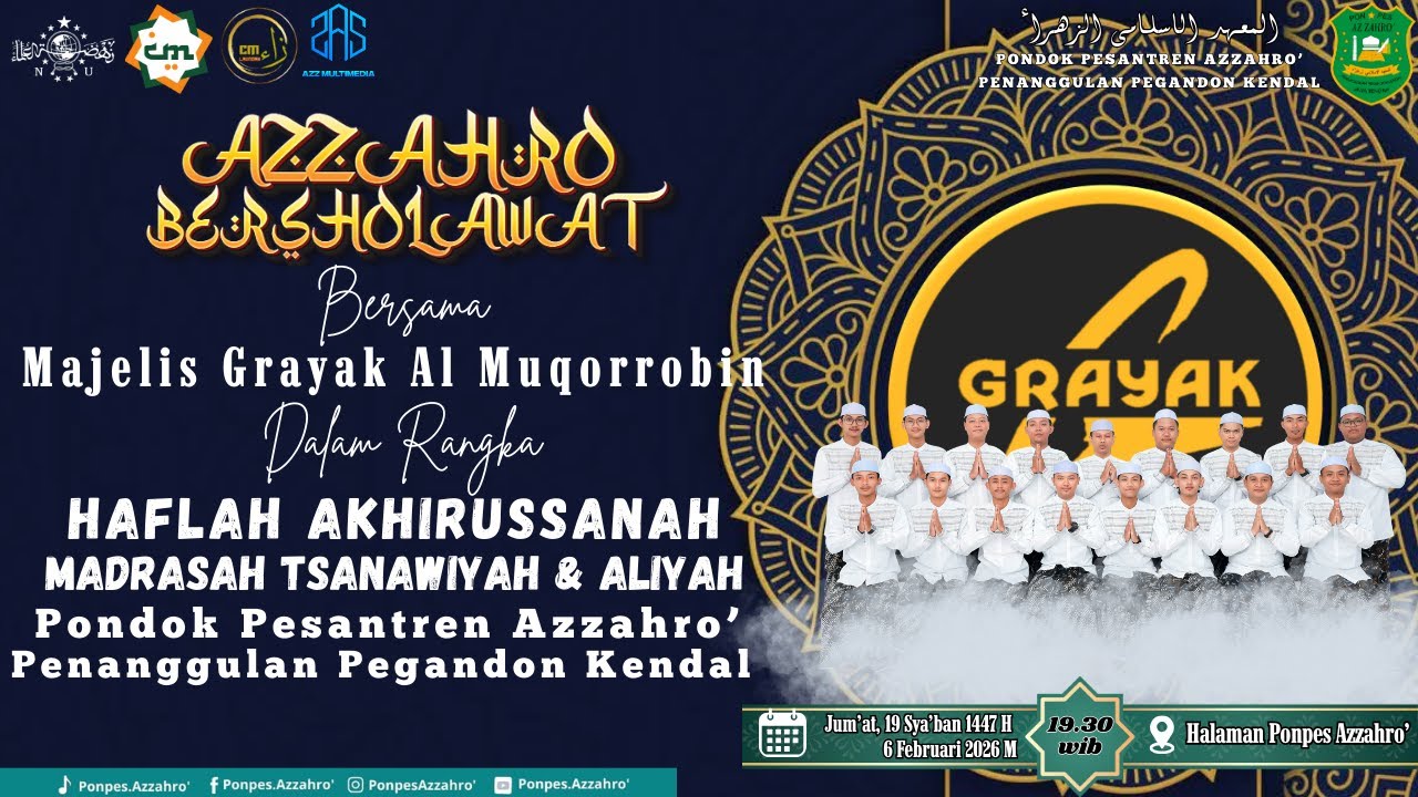 🔴🔵[LIVE]  AZZAHRO' BERSHOLAWAT DALAM RANGKA HAFLAH AKHIRUSSANAH TSANAWIYAH & ALIYAH PONPES AZZAHRO'