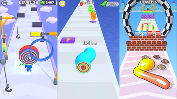 Layer Man vs Layer Runner vs Gummy Worm Go | All Levels Gameplay Walkthrough (iOS & Android)