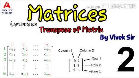 Transpose of Matrix Part IV by Vivek Tiwari