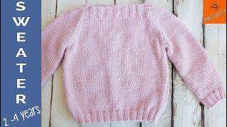 How to knit a Sweater for Children aged 2-4 years, step by step