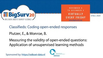 Monroe (BigSurv20) - Measuring the validity of open-ended questions: Application of unsupervised