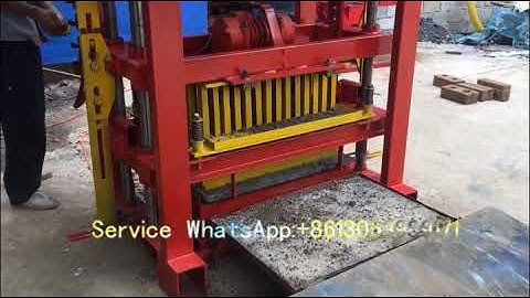 QT4-40 block machine testing video of producing 4 inch concrete hollow blocks