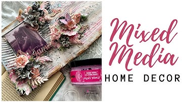 Mixed Media Altered Panel | Diy Wood Panel Decoration Ideas | Wood Decoration  Step by Step