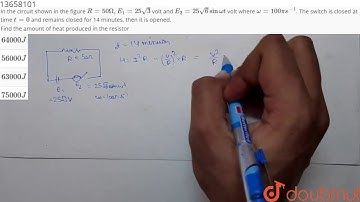 In the circuit shown in the figure `R = 50 Omega, E_(1) = 25 sqrt(3)` volt and `E_(2)