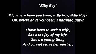 Video thumbnail of "Oh Where have you been BILLY BOY, Billy Boy lyrics words text folk sing along song"