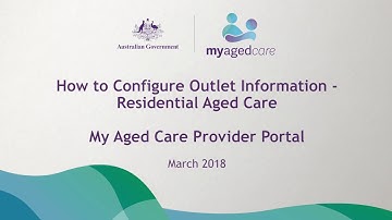 How to configure outlet information – Residential Care services