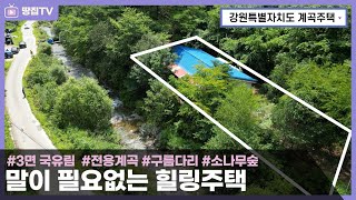 (※희소성 순도100%) KTX역 10분거리에 환상적 계곡주택. 힐링로드 소나무 숲속정원