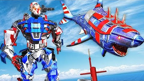US army   robot 🤖, shark🦈, submarine transform robot game #viral