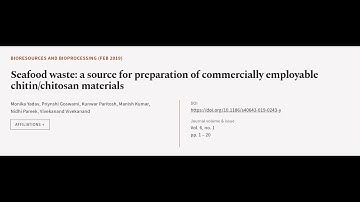 Seafood waste: a source for preparation of commercially employable chitin/chitosan ma... | RTCL.TV