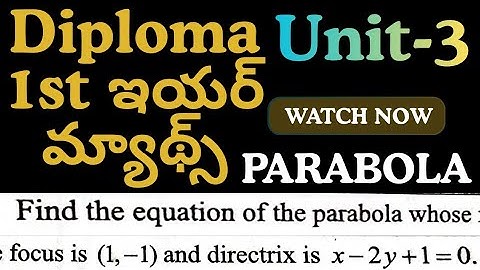 Parabola for Diploma@maths naresh eclass