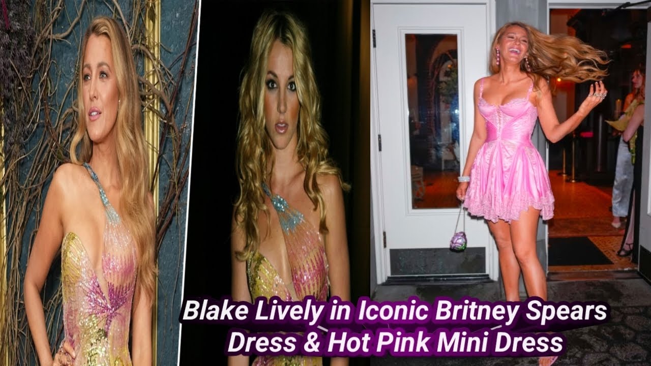 Blake Lively in Iconic Britney Spears Dress & Hot Pink Mini Dress at the 'It Ends With Us' Premier - YouTube Blake Lively in Iconic Britney Spears Dress & Hot Pink Mini Dress at the 'It Ends With Us' Premier - YouTube